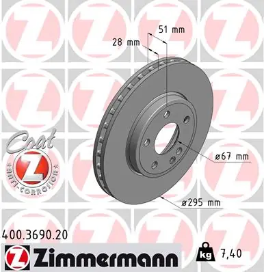 Brzdový kotouč ZIMMERMANN 400369020 Výhodná Nabídka