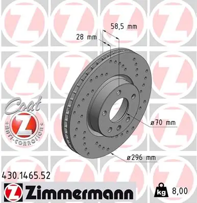 Nejprodávanější Brzdový kotouč ZIMMERMANN 430146552