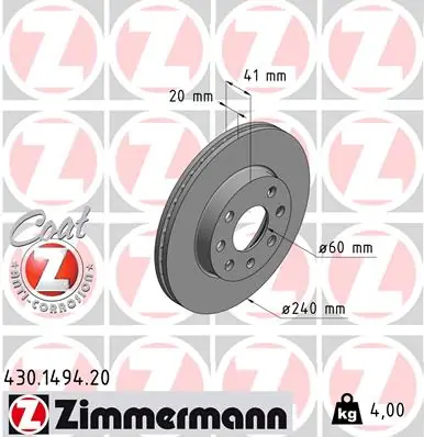 Cenová Bomba Brzdový kotouč ZIMMERMANN 430149420