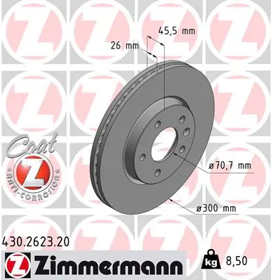 Brzdový kotouč ZIMMERMANN 430262320 Speciální Cena