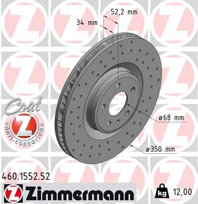 Brzdový kotouč ZIMMERMANN 460155252 Finální Výprodej