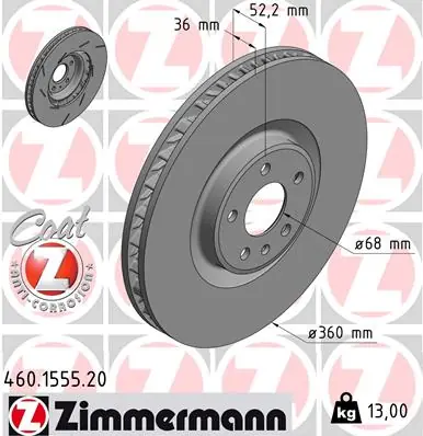 Brzdový kotouč ZIMMERMANN 460155520 Nejprodávanější