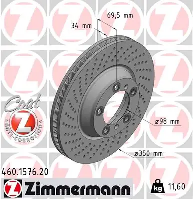 Sleva Brzdový kotouč ZIMMERMANN 460157620
