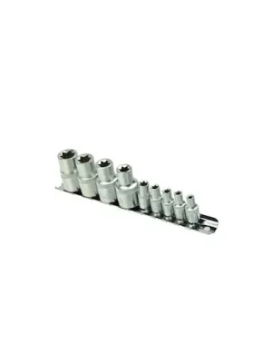 Nástrčné hlavice torx E4-16, 1/4", 1/2", 9ks na liště GEKO Nejlepší Volba