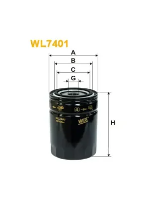Značkový Olejový filtr WIX FILTERS WL7401