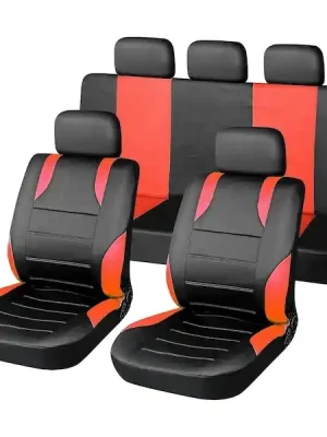 Potahy sedadel sada 9ks SPORT červené AIRBAG Přímo Od Výrobce