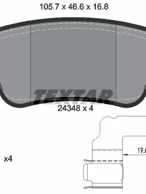 Sada brzdových destiček, kotoučová brzda TEXTAR 2434801 Koupit Online