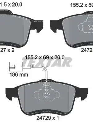 Sada brzdových destiček, kotoučová brzda TEXTAR 2472701 Oblíbený
