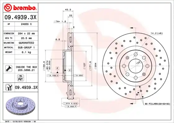 Nakupujte Hned Brzdový kotouč BREMBO 0949393X