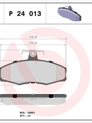 Vrácení Zdarma Sada brzdových destiček, kotoučová brzda BREMBO P24013