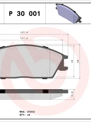 Sleva Sada brzdových destiček, kotoučová brzda BREMBO P30001