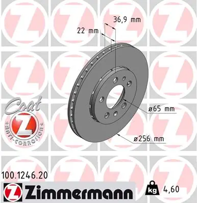 Brzdový kotouč ZIMMERMANN 100124620 Dokud Zásoby Vydrží