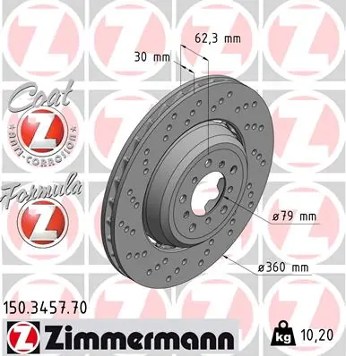 Brzdový kotouč ZIMMERMANN 150345770 Nová Kolekce