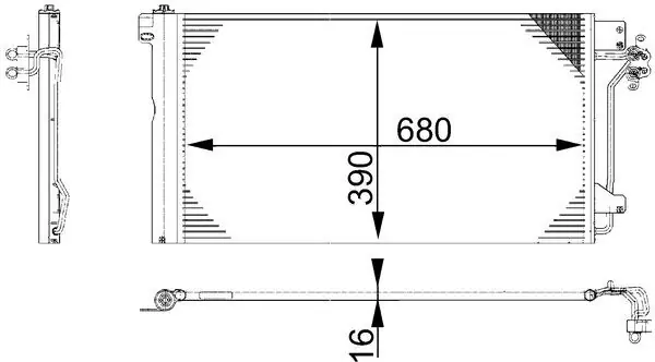 Kondenzátor, klimatizace MAHLE ORIGINAL AC 672 000S Pouze Dnes