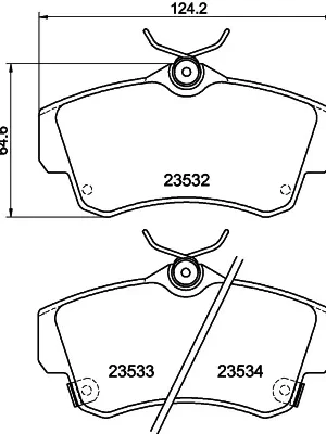 Značkový Sada brzdových destiček, kotoučová brzda HELLA 8DB 355 018-651