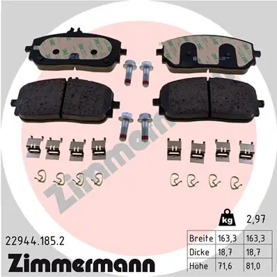 Sada brzdových destiček, kotoučová brzda ZIMMERMANN 22944.185.2 Nejlepší Cena