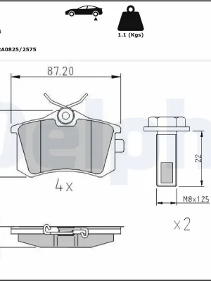Must-Have Sada brzdových destiček, kotoučová brzda DELPHI LP3346