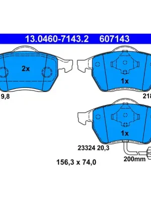 Sada brzdových destiček, kotoučová brzda ATE 13.0460-7143.2 Ověřený