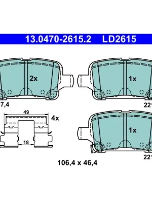 Sada brzdových destiček, kotoučová brzda ATE 13.0470-2615.2 Cenová Bomba