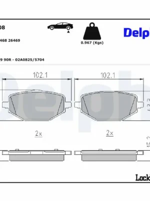 Sada brzdových destiček, kotoučová brzda DELPHI LP3708 Akční Nabídka
