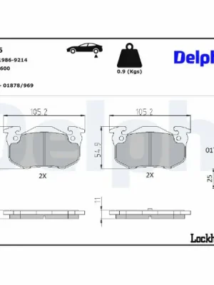 Zlevněný Sada brzdových destiček, kotoučová brzda DELPHI LP836
