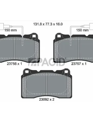 Aktuální Sada brzdových destiček, kotoučová brzda PAGID T2308N