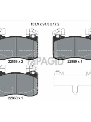 Akce Sada brzdových destiček, kotoučová brzda PAGID T2805N