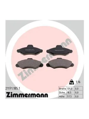 Nejprodávanější Sada brzdových destiček, kotoučová brzda ZIMMERMANN 21171.185.1