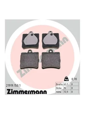 Cenový Hit Sada brzdových destiček, kotoučová brzda ZIMMERMANN 21919.150.1