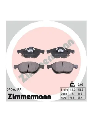 Sada brzdových destiček, kotoučová brzda ZIMMERMANN 23996.185.1 Doprava Zdarma