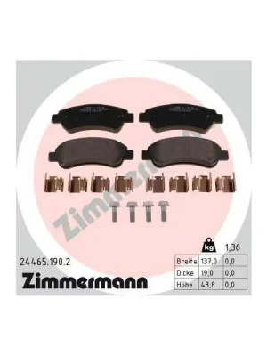 Přímo Od Výrobce Sada brzdových destiček, kotoučová brzda ZIMMERMANN 24465.190.2