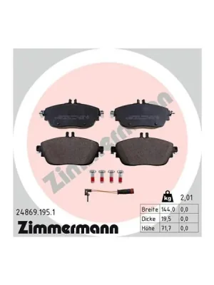 Novinka Sada brzdových destiček, kotoučová brzda ZIMMERMANN 24869.195.1