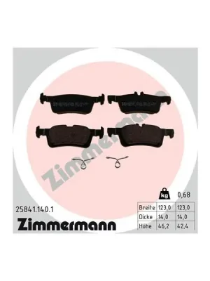 Sada brzdových destiček, kotoučová brzda ZIMMERMANN 25841.140.1 Nejlepší Cena