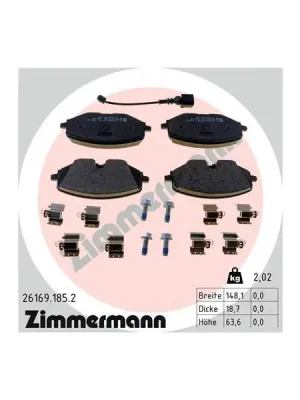 Sada brzdových destiček, kotoučová brzda ZIMMERMANN 26169.185.2 Sleva