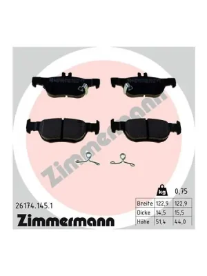 Výhodná Nabídka Sada brzdových destiček, kotoučová brzda ZIMMERMANN 26174.145.1