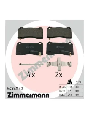 Sada brzdových destiček, kotoučová brzda ZIMMERMANN 26275.155.2 Časově Omezené