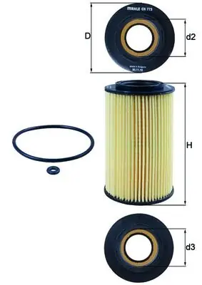 Olejový filtr MAHLE ORIGINAL OX773D Expresní Doručení