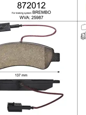 Sada brzdových destiček, kotoučová brzda VALEO 872012 Značkový