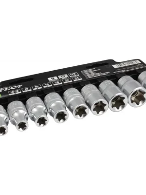 Omezená Nabídka Sada nástavců TORX 1/2" 1/2", E10 - E24, TORX vnitřní, 9 prvků 1/4/32 - S-77112