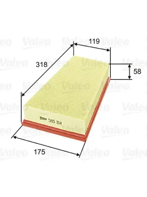 Zlevněný Vzduchový filtr VALEO 585164